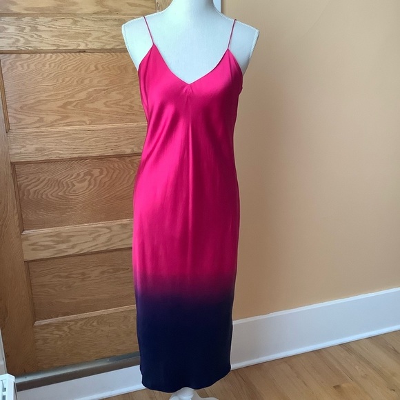 CAMI NYC Silk The Raven Dip Dye Slip Dress Size M - Picture 2 of 16
